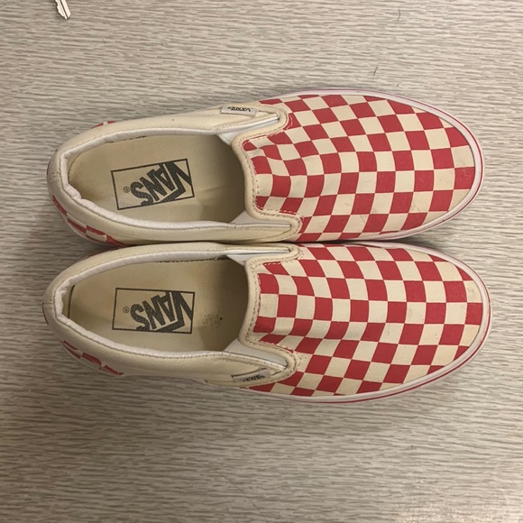 Vans Authentic red Checkerboard Skate Shoes - Picture 1 of 5